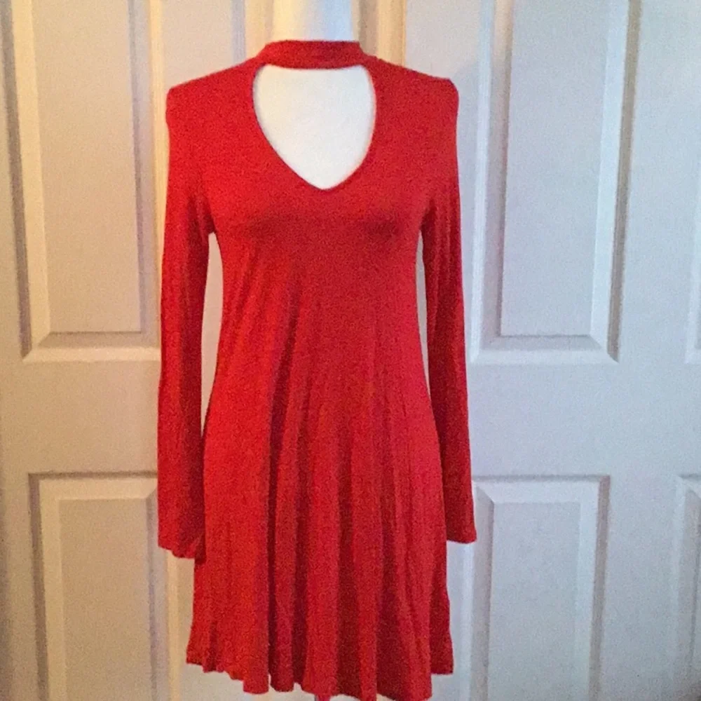 Express Festival Boho Bodycon Red Knit Dress Size S